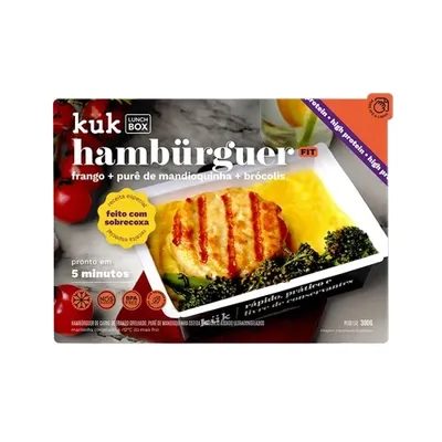 Lunchbox Kük Hambúrguer de Frango com Purê de Mandioquinha e Brócolis